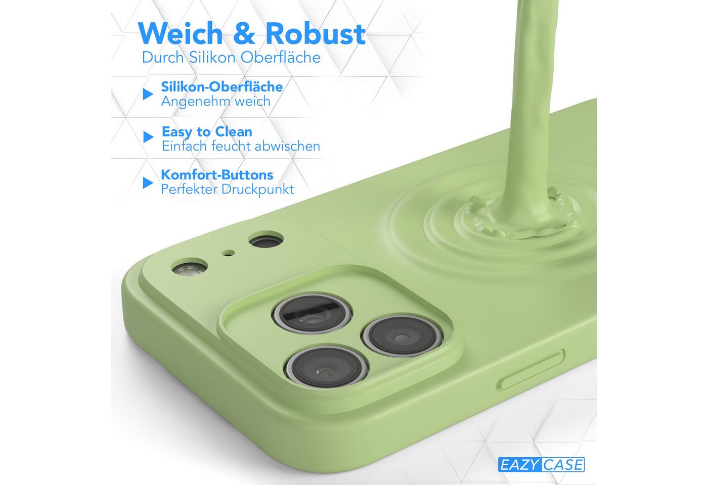 EAZY CASE Handyhülle für Apple iPhone 17 Pro Max Hülle Silikon 6,9 Zoll, Smart Slimcover Matt Silikon Schutzhülle mit Kameraschutz tpu Grün – Bild 5 von 5