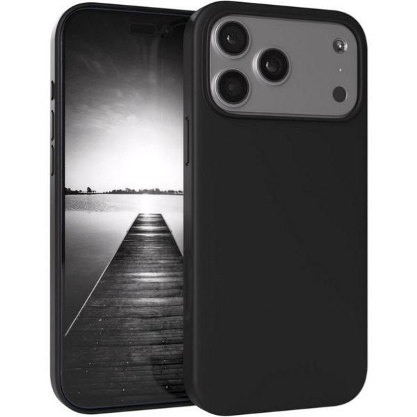 EAZY CASE Handyhülle für Apple iPhone 17 Pro Max Hülle Silikon 6,9 Zoll, Hülle mit Kameraschutz Bumper Silikonhülle stoßfest Slimcover Schwarz
