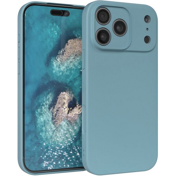 EAZY CASE Handyhülle für Apple iPhone 17 Pro Max Hülle Silikon 6,9 Zoll, TPU Silikon Bumper Case stoßfest Slimcover Schutzhülle Etui Blaugrün
