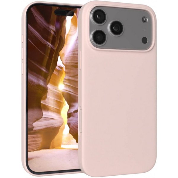 EAZY CASE Handyhülle für Apple iPhone 17 Pro Max Hülle Silikon 6,9 Zoll, Schutzhülle mit Kameraschutz stoßfest Bumper Case Rose