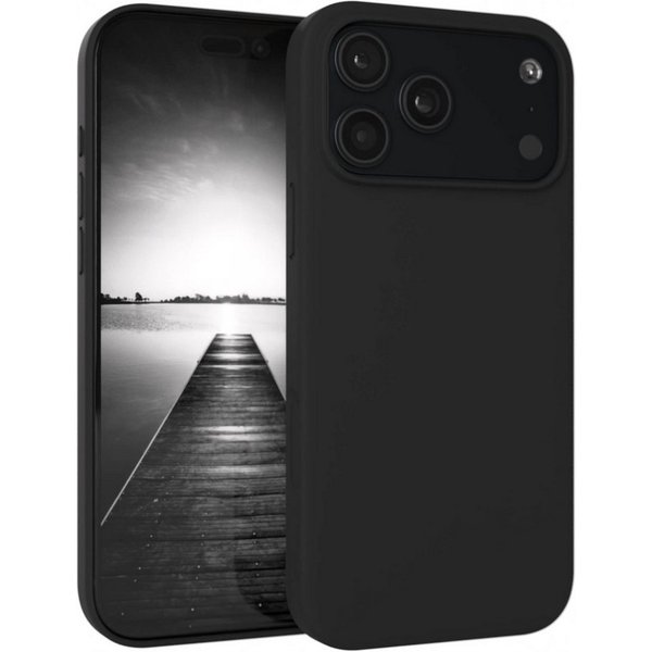 EAZY CASE Handyhülle für Apple iPhone 18 Pro Max Premium Silikon 6,9 Zoll, Hülle mit Kameraschutz Bumper Silikonhülle stoßfest Slimcover Schwarz