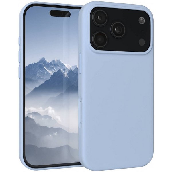 EAZY CASE Handyhülle für Apple iPhone 18 Pro Premium Silikon 6,3 Zoll, Slimcover mit Displayschutz Hülle Bumper Case kratzfest Etui Hellblau