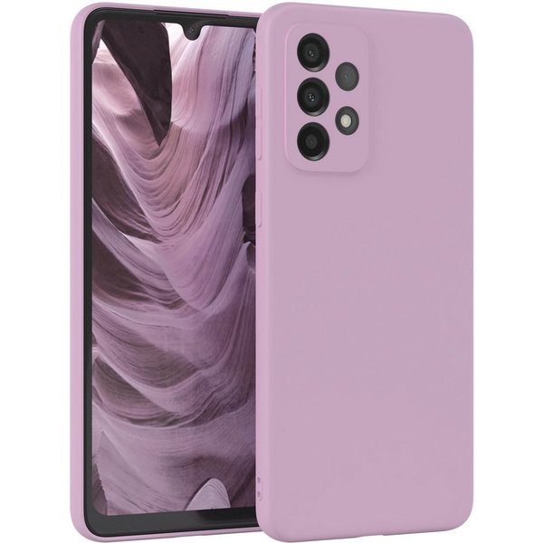 EAZY CASE Handyhülle für Samsung Galaxy A33 5G Hülle Silikon 6,4 Zoll, Hülle mit Kameraschutz handycover Soft Smart Slimcover Lila / Flieder