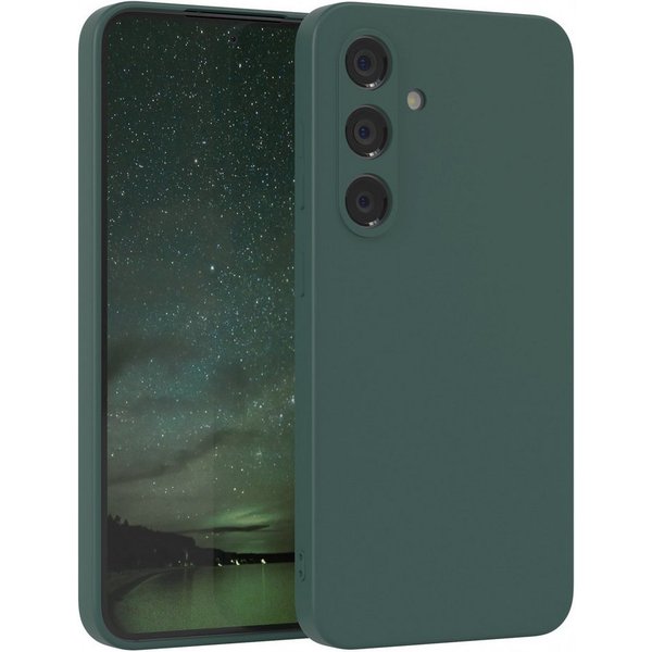 EAZY CASE Handyhülle für Samsung Galaxy S24 FE Hülle Silikon 6,7 Zoll, Silikon Schutzhülle mit Kameraschutz kratzfestes Bumper Nachtgrün