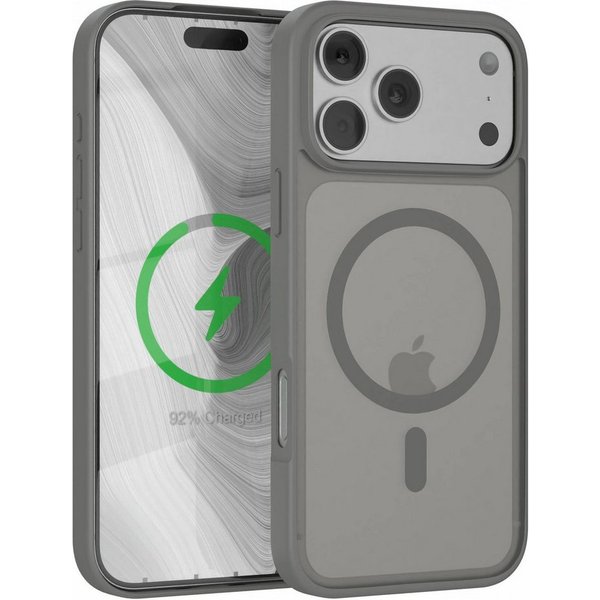 EAZY CASE Handyhülle Outdoor Case MagSafe für Apple iPhone 17 Pro Max 6,9 Zoll, Handyhülle stoßfest Silikon Etui Bumper Case mit Kameraschutz Grau