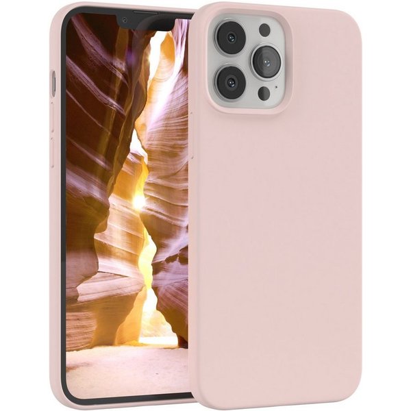EAZY CASE Handyhülle Premium Silikon Case für Apple iPhone 13 Pro Max 6,7 Zoll, Silikon Schutzhülle mit Kameraschutz kratzfest Cover Rosa / Altrosa