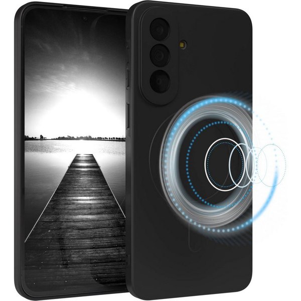 EAZY CASE Handyhülle Samsung Galaxy A57 MagSafe TPU / Silicon Coating Case 6,7 Zoll, Schutzhülle mit MagSafe kratzfest Back Cover Kameraschutz Schwarz