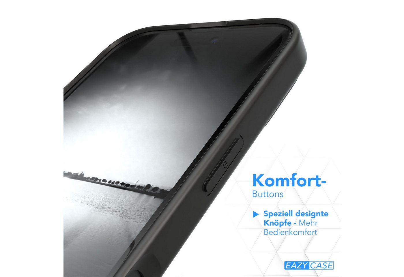 EAZY CASE Handyhülle Slimcover aus Silikon Solid Schwarz für Apple iPhone 17 Serie 6,3 Zoll, Hülle für Apple iPhone 17 Schwarzes Silikon Slim Case Solid Backcov – Bild 4 von 5