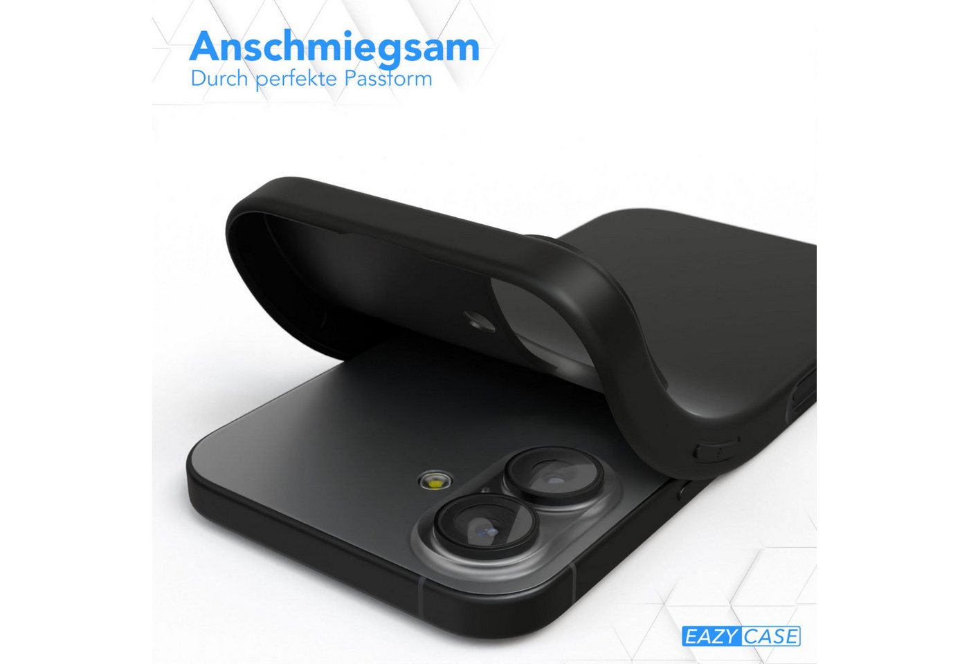 EAZY CASE Handyhülle Slimcover aus Silikon Solid Schwarz für Apple iPhone 17 Serie 6,3 Zoll, Hülle für Apple iPhone 17 Schwarzes Silikon Slim Case Solid Backcov – Bild 5 von 5