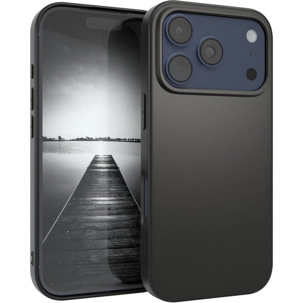 EAZY CASE Handyhülle Slimcover aus Silikon Solid Schwarz für Apple iPhone 17 Serie 6,3 Zoll, Cover für Apple iPhone 17 Pro in Schwarz Handyhülle Slim Solid Case