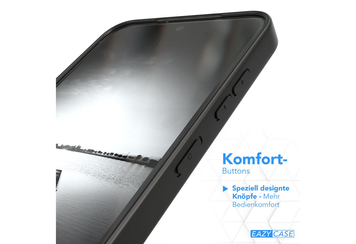 EAZY CASE Handyhülle Slimcover Solid Schwarz für Galaxy S25 Serie 6,2 Zoll, schwarze Hülle Ultra Dünn Silikon Backcover TPU Telefonhülle Solid – Bild 4 von 5