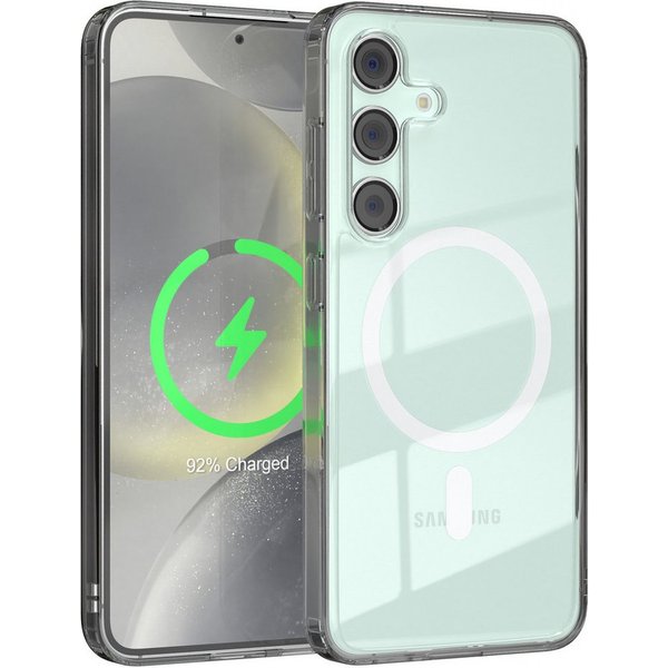 EAZY CASE Handyhülle Transparente Hülle MagSafe Samsung Galaxy S24 FE 6,7 Zoll, Back Cover, Bumper Case, Handy Schutzhülle Kameraschutz, Durchsichtig