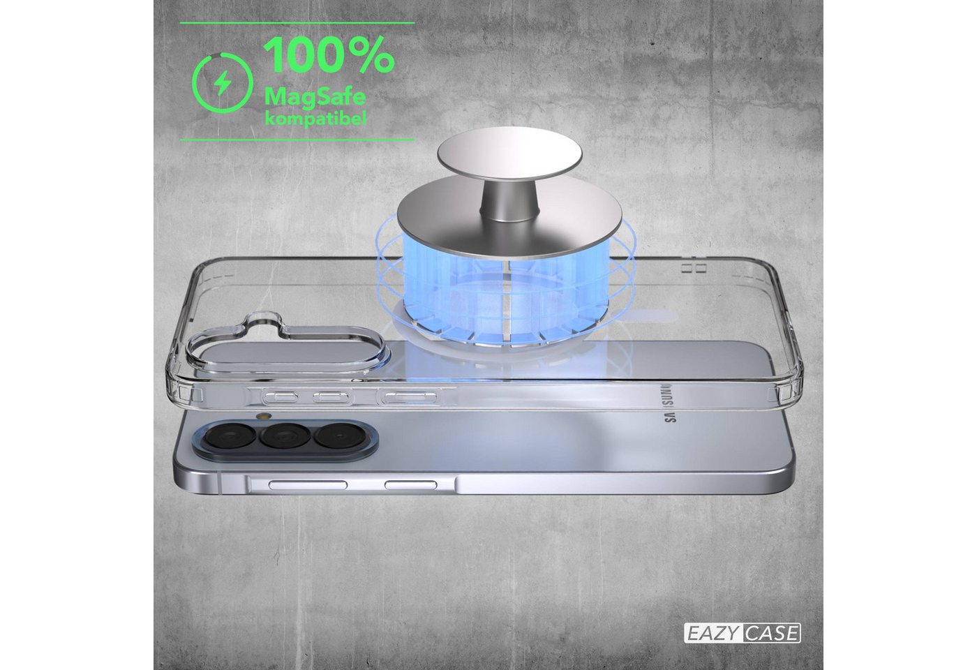 EAZY CASE Handyhülle Transparente Hülle mit MagSafe Samsung Galaxy A57 6,7 Zoll, Back Cover, Bumper Case, Handy Schutzhülle Kameraschutz, Durchsichtig – Bild 3 von 5