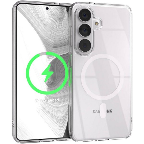 EAZY CASE Handyhülle Transparente Hülle mit MagSafe Samsung Galaxy S26 6,3 Zoll, Back Cover, Bumper Case, Handy Schutzhülle Kameraschutz, Durchsichtig