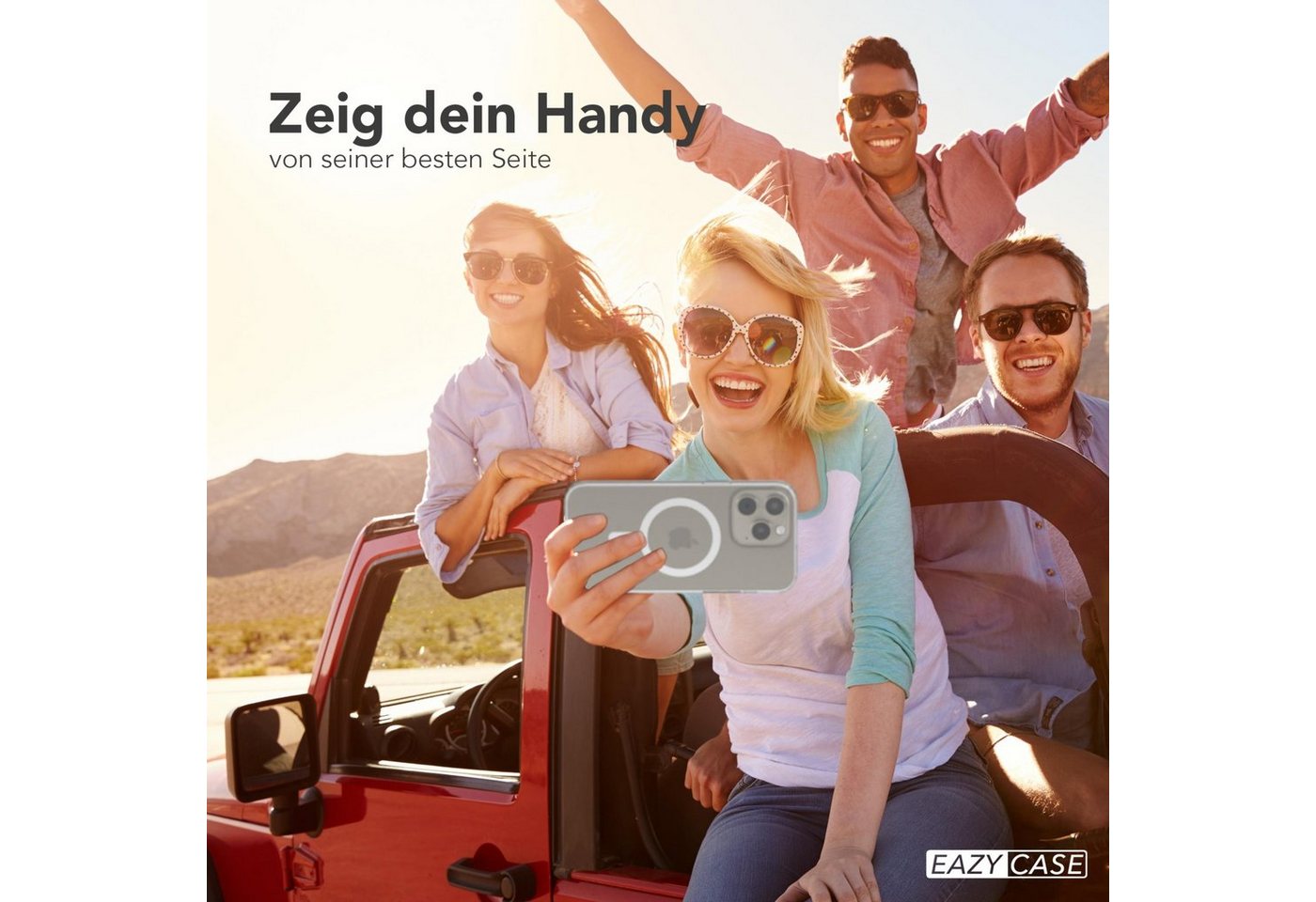 EAZY CASE Handyhülle Transparente Hülle mit MagSafe iPhone 15 Pro Max 6,7 Zoll, Back Cover, Bumper Case, Handy Schutzhülle Kameraschutz, Durchsichtig – Bild 2 von 5