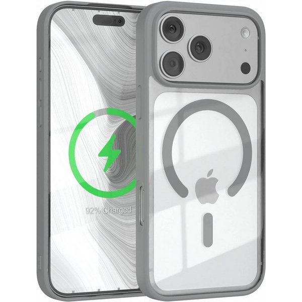 EAZY CASE Handyhülle Transparente Hülle mit MagSafe iPhone 17 Pro Max 6,9 Zoll, Back Cover Slimcover mit Displayschutz, Magsafefunktion, Bumper-Hülle