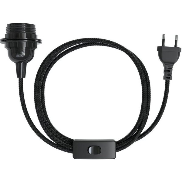 EAZY CASE Lampenfassung 3x E27 Lampensockel 5m Kabel & Schalter DIY Lampen, (1-St), E27 Fassung mit Schalter und dekoratives Lampenkabel DIY Lampe Schwarz