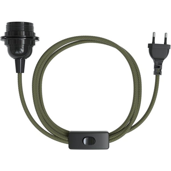 EAZY CASE Lampenfassung 3x E27 Lampensockel 5m Kabel & Schalter DIY Lampen, (1-St), Dekoration Fassung E27 für Lampenschirm DIY Lampe Industial Look Grün