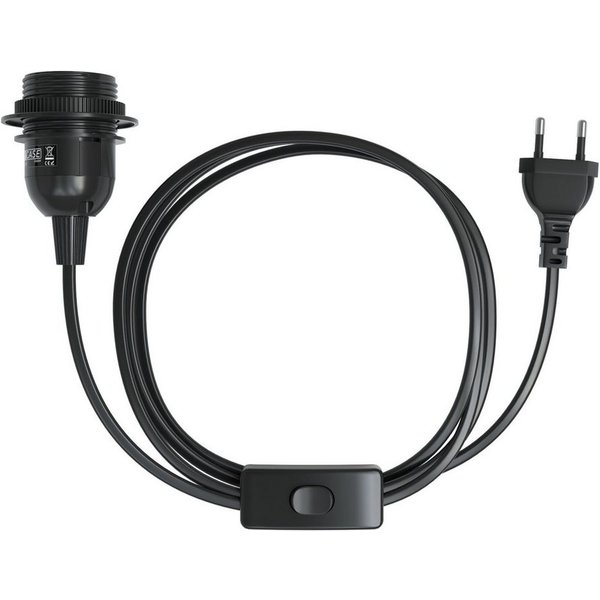 EAZY CASE Lampenfassung E27 Lampensockel mit Schalter und Kabel 3,5m, E27 Fassung Schalter Lampen Kabel Netzstecker Lampenaufhängung Schwarz