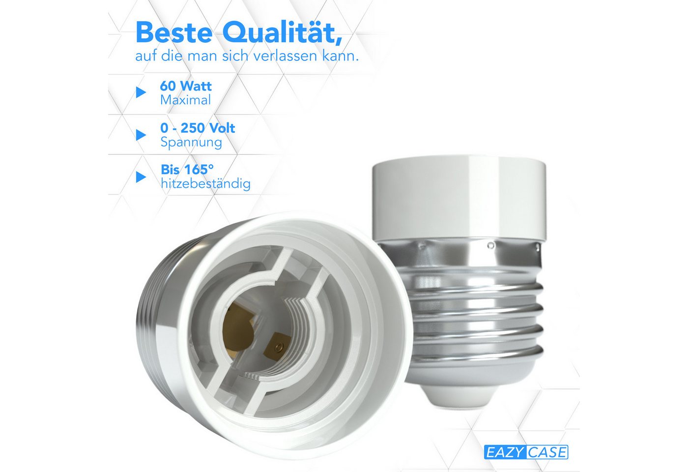 EAZY CASE Lampenfassung Lampensockel E27 auf E14, (Spar-Set), Lampenadapter E27 zu E14 Adapter LED Halogen Energiesparlampen – Bild 3 von 5