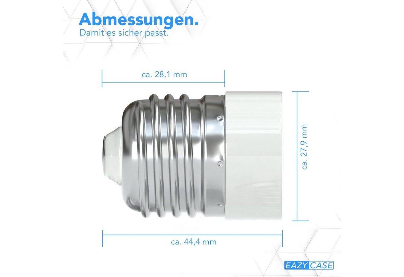 EAZY CASE Lampenfassung Lampensockel E27 auf E14, (Spar-Set), Lampenadapter E27 zu E14 Adapter LED Halogen Energiesparlampen – Bild 5 von 5