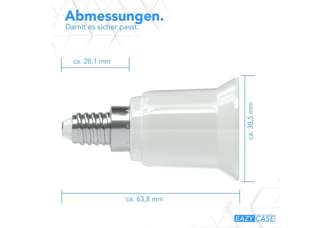 EAZY CASE Lampenfassung Lampensockel Sets E14 auf E27 Adapter Fassung Lampe Stecker Glühbirne, (Spar-Set), Lampenadapter E14 zu E27 Adapter Lampen LED Halogen E – Bild 5 von 5