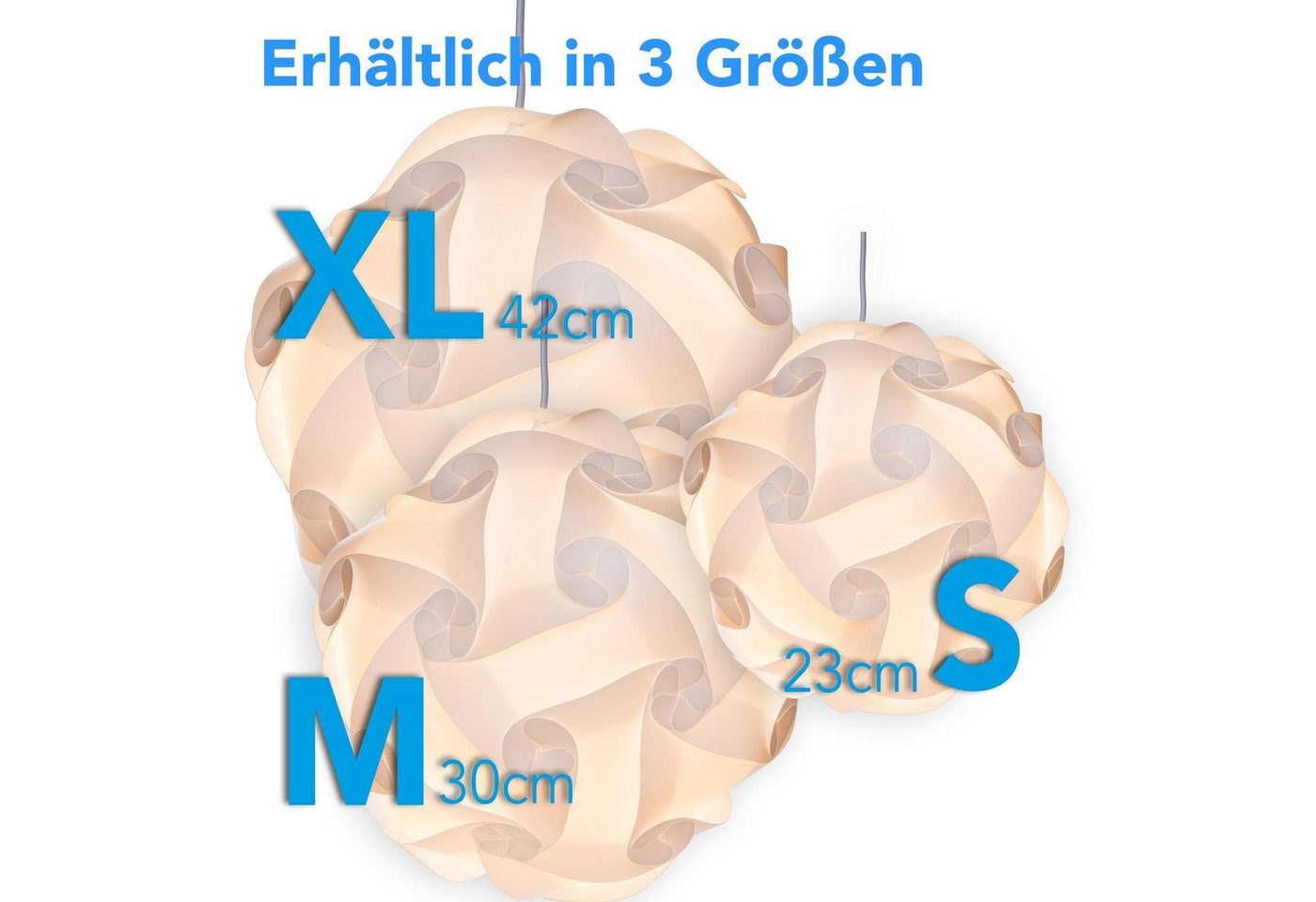 EAZY CASE Lampenschirm DIY Puzzle Lampenschirme, Puzzle Leuchte Lampenschirm DIY Lampe Schirm Stehlampe etwa 30 cm Weiß – Bild 5 von 5