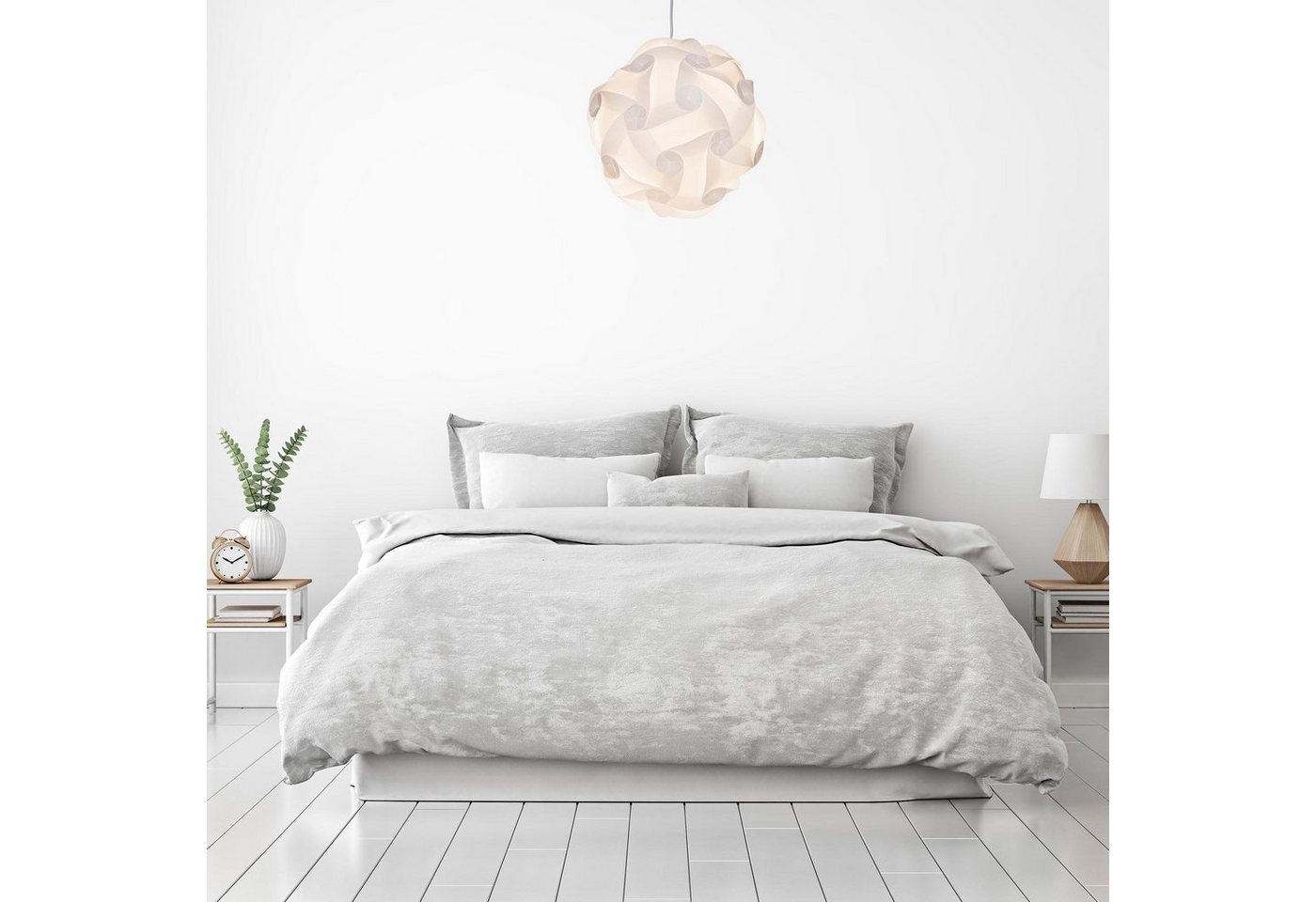 EAZY CASE Lampenschirm DIY Puzzle Lampenschirme, Do it Yourself Puzzlelampe Lampe Schirm Deckenlampe circa 23cm Weiß – Bild 2 von 5