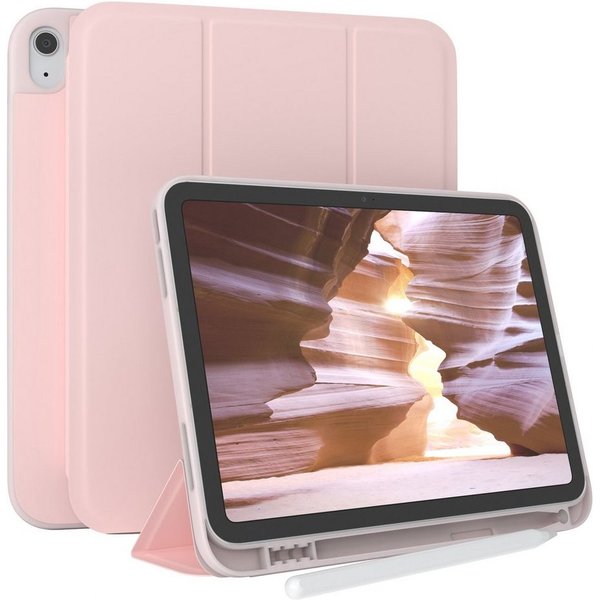 EAZY CASE Tablet-Hülle Penholder Smartcase für Apple iPad 2025 (11. Gen) 11 Zoll, Hülle mit Stifthalter magnetisch kratzfeste Tasche zum Aufkappen Rosa
