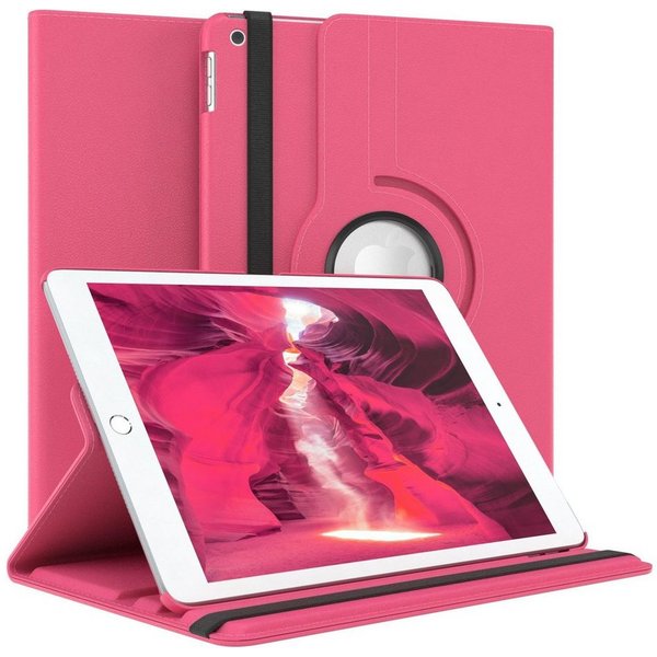 EAZY CASE Tablet-Hülle Rotation Case für Apple iPad 7./8./9. Gen. 10,2 Zoll, Klapphülle zum Aufstellen Rundum Hülle Book Tablet Slim Klappcase Pink