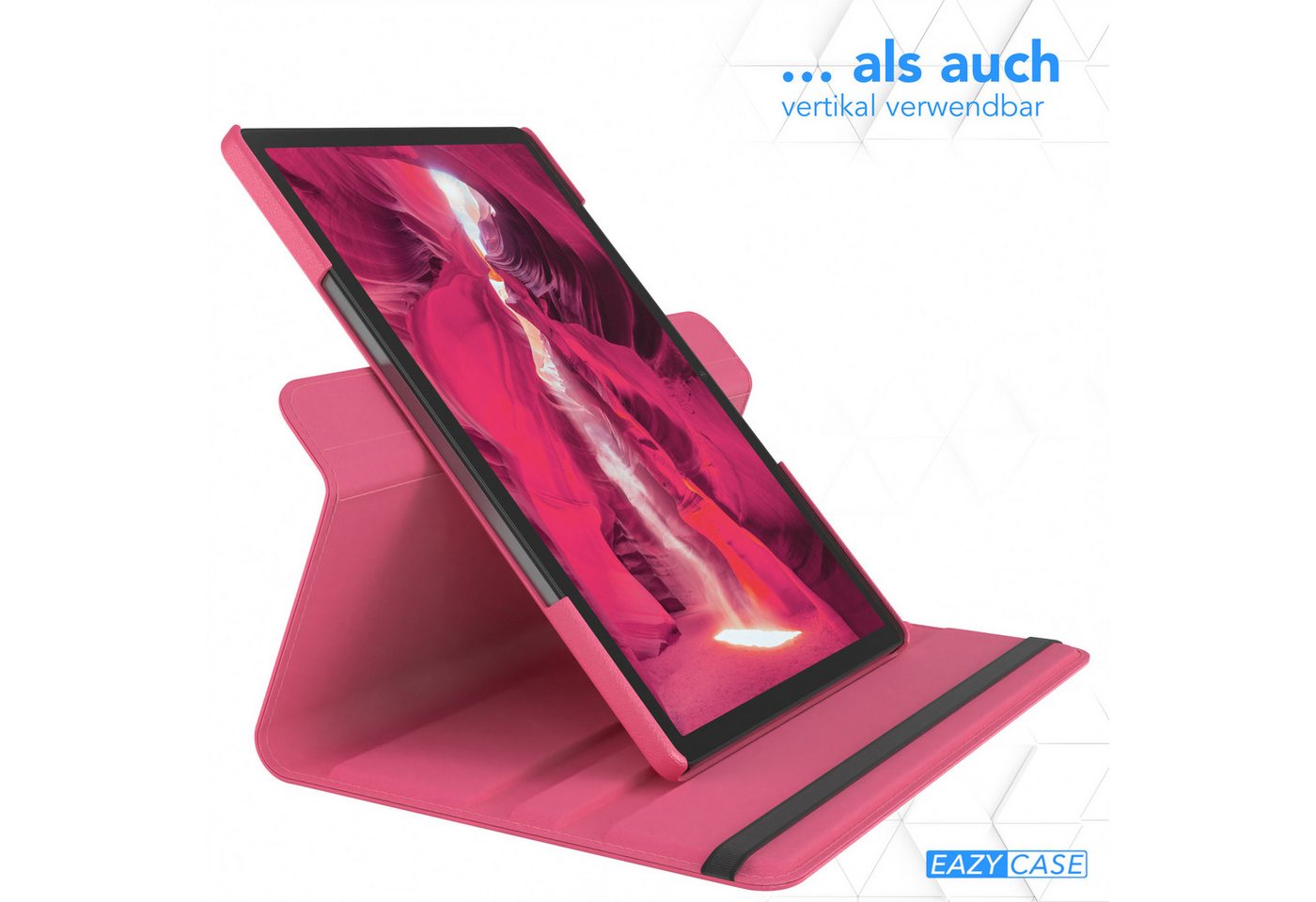 EAZY CASE Tablet-Hülle Rotation Case für Galaxy Tab A9 Plus Rotationcase 11 Zoll, Klapphülle zum Aufstellen Rundum Hülle Book Tablet Slim Klappcase Pink – Bild 5 von 5