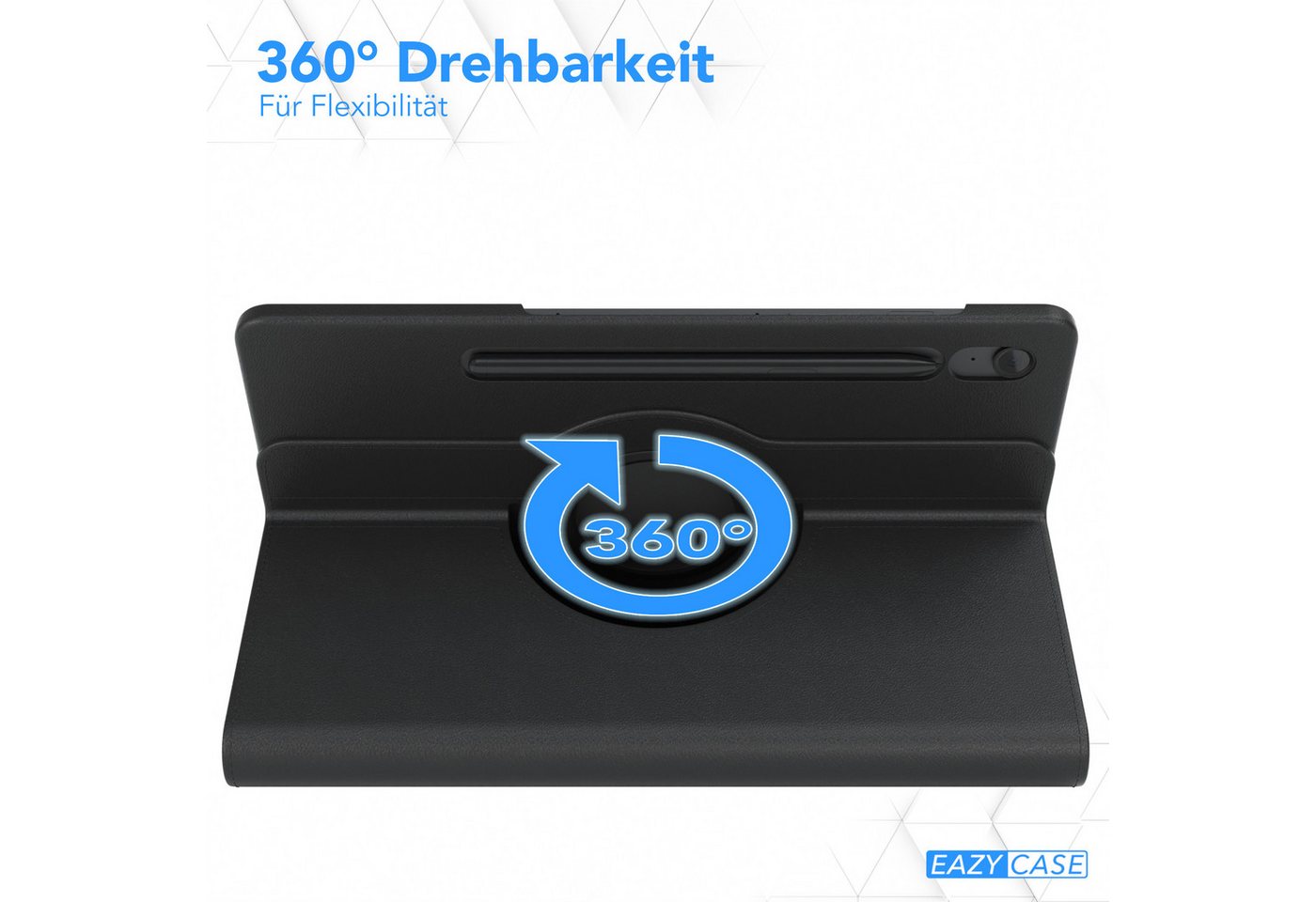 EAZY CASE Tablet-Hülle Rotation Case für Galaxy Tab S10 FE 10,9 Zoll, Hülle 360° drehbar mit Standfunktion Etui Anti-Kratz Tasche Schwarz – Bild 3 von 5