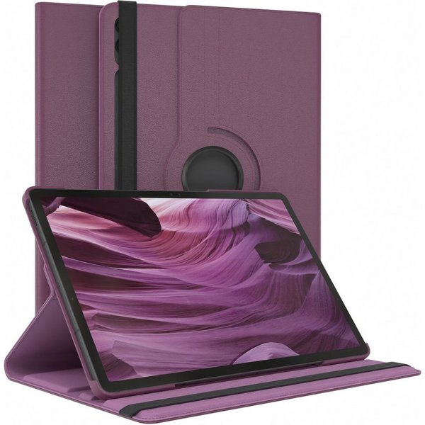 EAZY CASE Tablet-Hülle Rotation Case für Galaxy Tab S9 FE+ Rotationcase 12,4 Zoll, Tablet-Hülle Bookstyle Case Fullcover Schutz Tasche Stehfunktion Lila