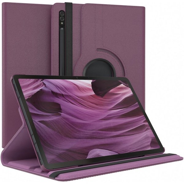 EAZY CASE Tablet-Hülle Rotation Case für Samsung Galaxy Tab S8 / Tab S7 11 Zoll, Tablet-Hülle Bookstyle Case Fullcover Schutz Tasche Stehfunktion Lila