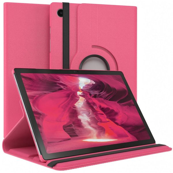 EAZY CASE Tablet-Hülle Rotation Case für Samsung Galaxy Tab A8 10.5 LTE 10,5 Zoll, Klapphülle zum Aufstellen Rundum Hülle Book Tablet Slim Klappcase Pink