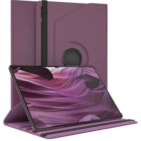 EAZY CASE Tablet-Hülle Rotation Case Galaxy Tab S10 Ultra Rotationcase 14,6 Zoll, Tablet-Hülle Bookstyle Case Fullcover Schutz Tasche Stehfunktion Lila