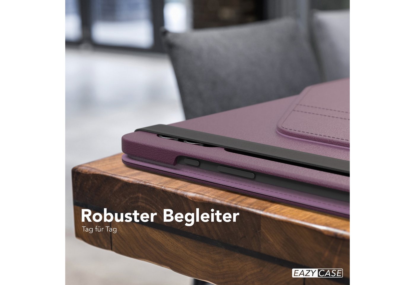 EAZY CASE Tablet-Hülle Rotation Case Galaxy Tab S10 Ultra Rotationcase 14,6 Zoll, Tablet-Hülle Bookstyle Case Fullcover Schutz Tasche Stehfunktion Lila – Bild 2 von 5
