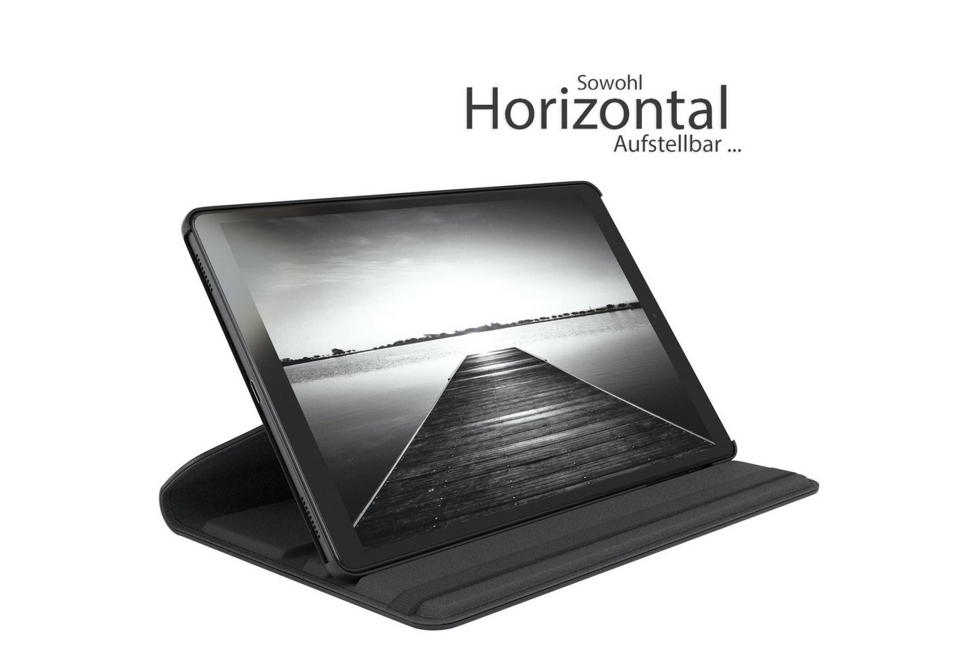 EAZY CASE Tablet-Hülle Rotation Case Samsung Galaxy Tab A 10.1 10,1 Zoll, Hülle 360° drehbar mit Standfunktion Etui Anti-Kratz Tasche Schwarz – Bild 3 von 5