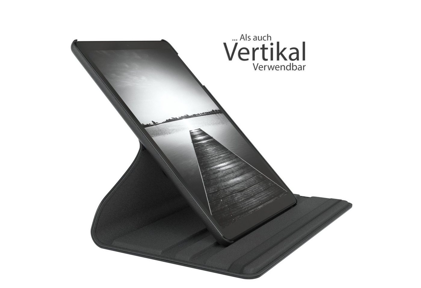 EAZY CASE Tablet-Hülle Rotation Case Samsung Galaxy Tab A 10.1 10,1 Zoll, Hülle 360° drehbar mit Standfunktion Etui Anti-Kratz Tasche Schwarz – Bild 4 von 5