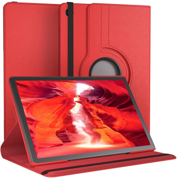 EAZY CASE Tablet-Hülle Rotationcase für Samsung Galaxy Tab A11 Plus 11 Zoll, Tabletcase Flipcover Smart kratzfest Hülle aufstellbar drehend Rot