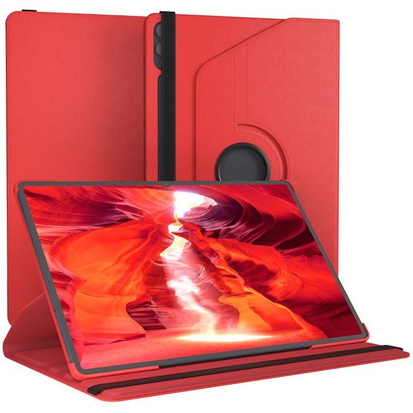 EAZY CASE Tablet-Hülle Rotationcase für Samsung Galaxy Tab S11 Ultra 14,6 Zoll, Tabletcase Flipcover Smart kratzfest Hülle aufstellbar drehend Rot