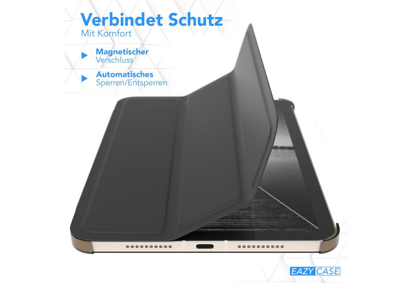 EAZY CASE Tablet-Hülle Smart Case für Apple iPad Mini 6. Generation 2021 8,3 Zoll, Hülle mit Standfunktion Tablet Klapphülle Anti-Kratz Tasche Schwarz – Bild 3 von 5