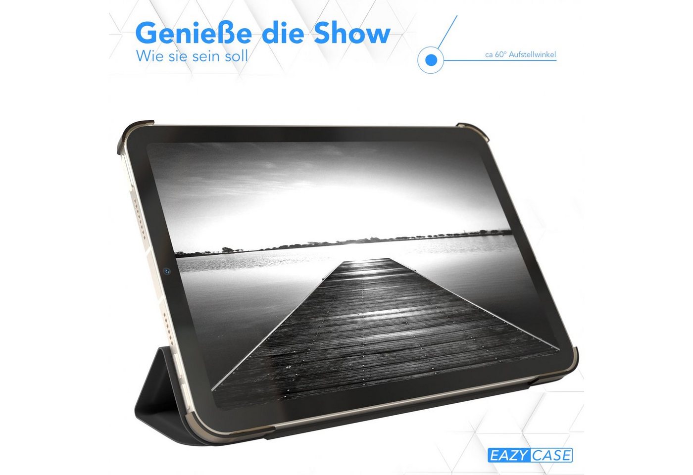 EAZY CASE Tablet-Hülle Smart Case für Apple iPad Mini 6. Generation 2021 8,3 Zoll, Hülle mit Standfunktion Tablet Klapphülle Anti-Kratz Tasche Schwarz – Bild 4 von 5
