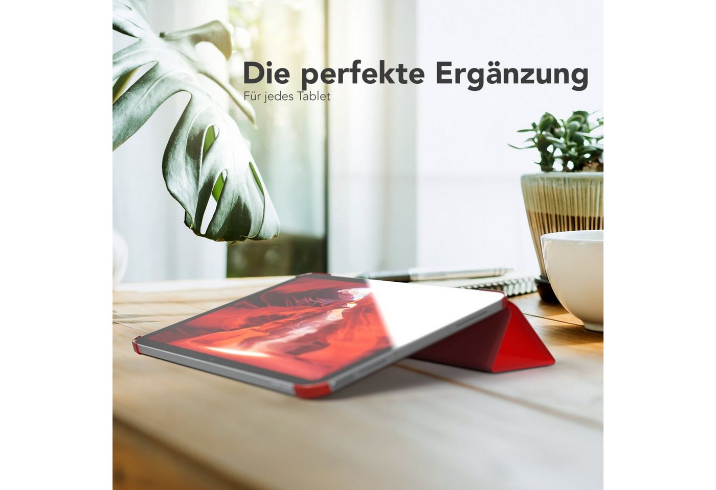 EAZY CASE Tablet-Hülle Smart Case für iPad 10,9" 10. Generation (2022) 10,9 Zoll, Tablettasche Etui Bookcase Flipcover stoßfest Slim Schutztasche Rot – Bild 2 von 5