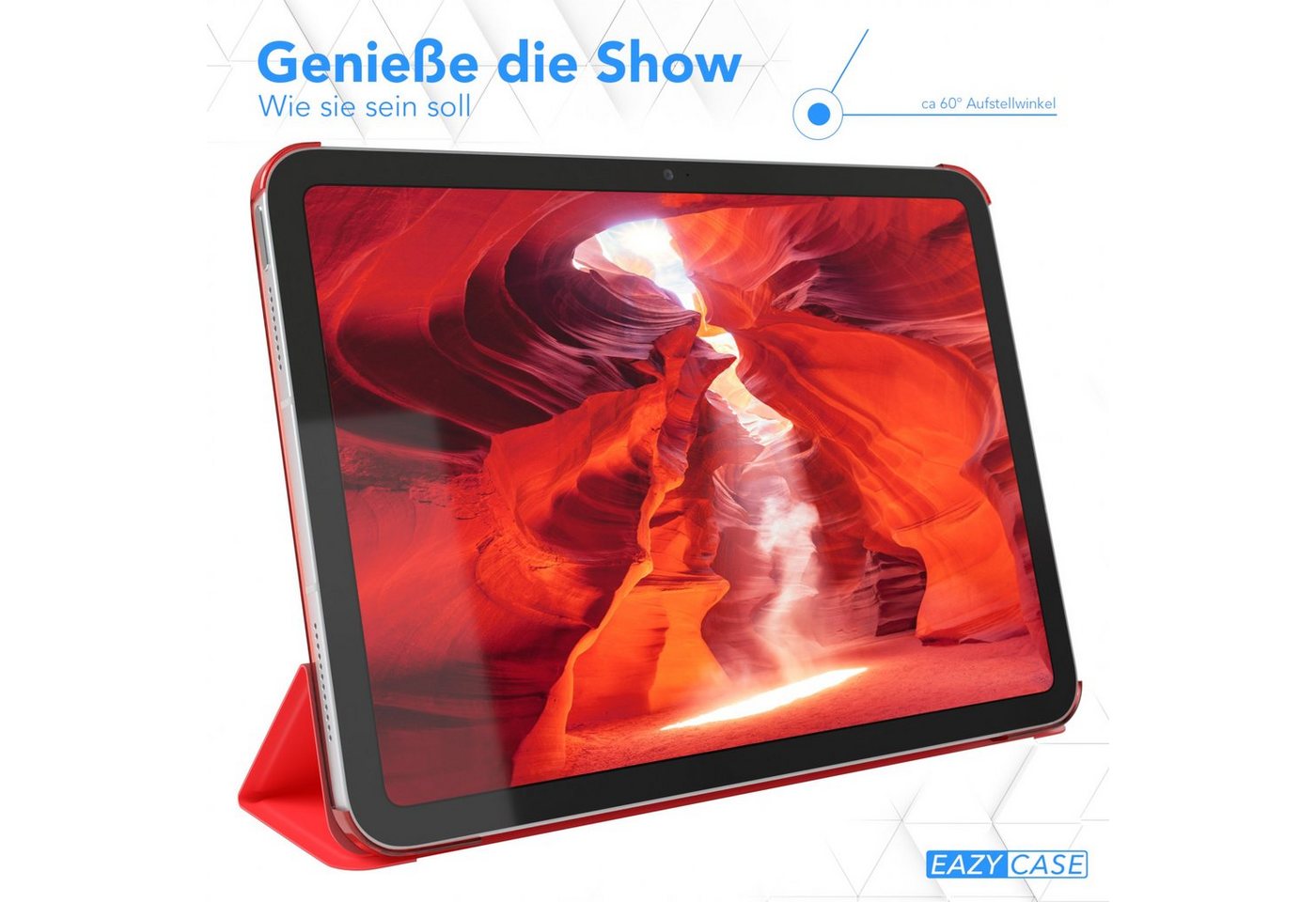 EAZY CASE Tablet-Hülle Smart Case für iPad 10,9" 10. Generation (2022) 10,9 Zoll, Tablettasche Etui Bookcase Flipcover stoßfest Slim Schutztasche Rot – Bild 4 von 5