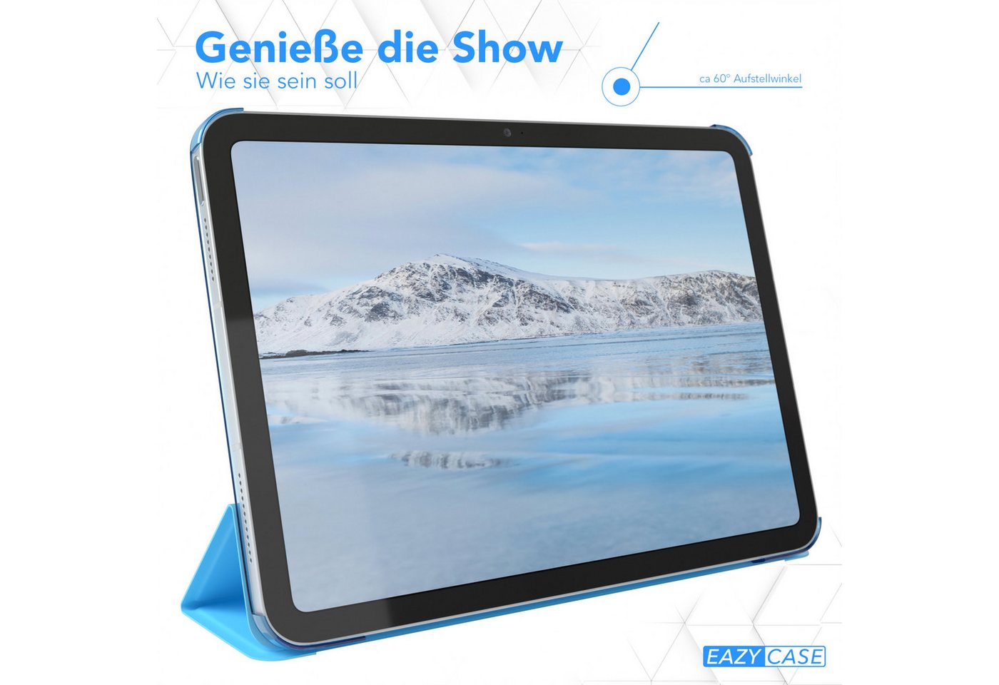 EAZY CASE Tablet-Hülle Smart Case für iPad 10,9" 10. Generation (2022) 10,9 Zoll, Klapphülle mit Standfunktion Tablet Hülle Book Case kratzfest Hellblau – Bild 4 von 5