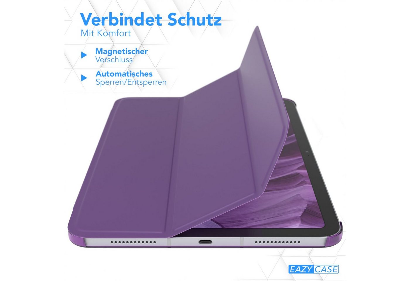 EAZY CASE Tablet-Hülle Smart Case für iPad 10,9" 10. Generation (2022) 10,9 Zoll, Tabletcover mit Stehfunktion Slim Sleep Wakeup Deckel Klappbar Violett – Bild 3 von 5