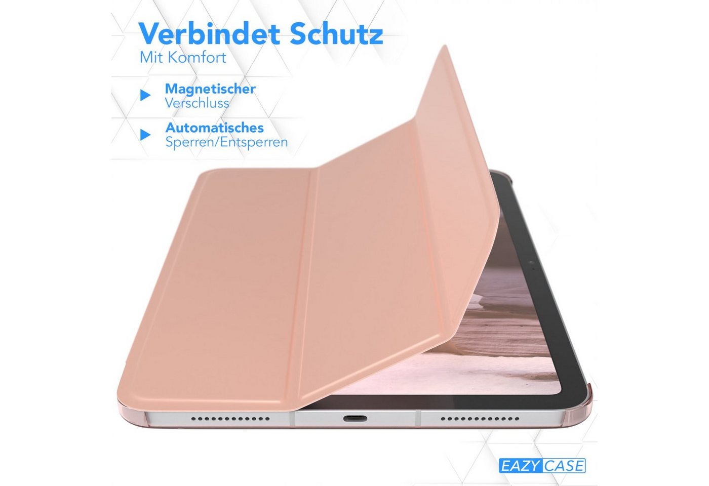 EAZY CASE Tablet-Hülle Smart Case für iPad 10,9" 10. Generation (2022) 10,9 Zoll, Tabletschutz Tabletcase kratzfeste Schutzabdeckung Flip Etui Rosé Gold – Bild 3 von 5