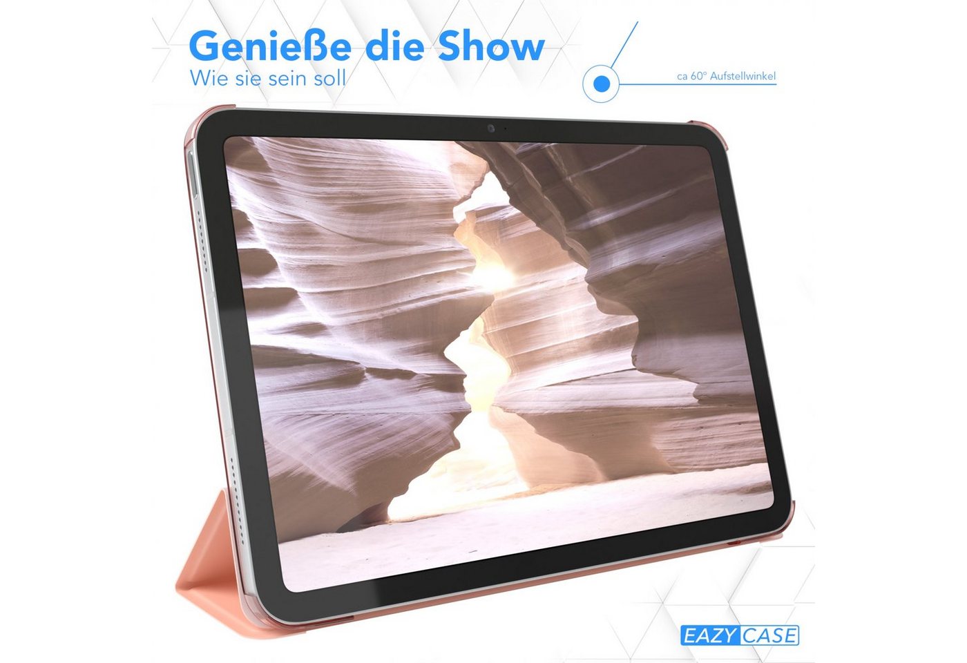 EAZY CASE Tablet-Hülle Smart Case für iPad 10,9" 10. Generation (2022) 10,9 Zoll, Tabletschutz Tabletcase kratzfeste Schutzabdeckung Flip Etui Rosé Gold – Bild 4 von 5