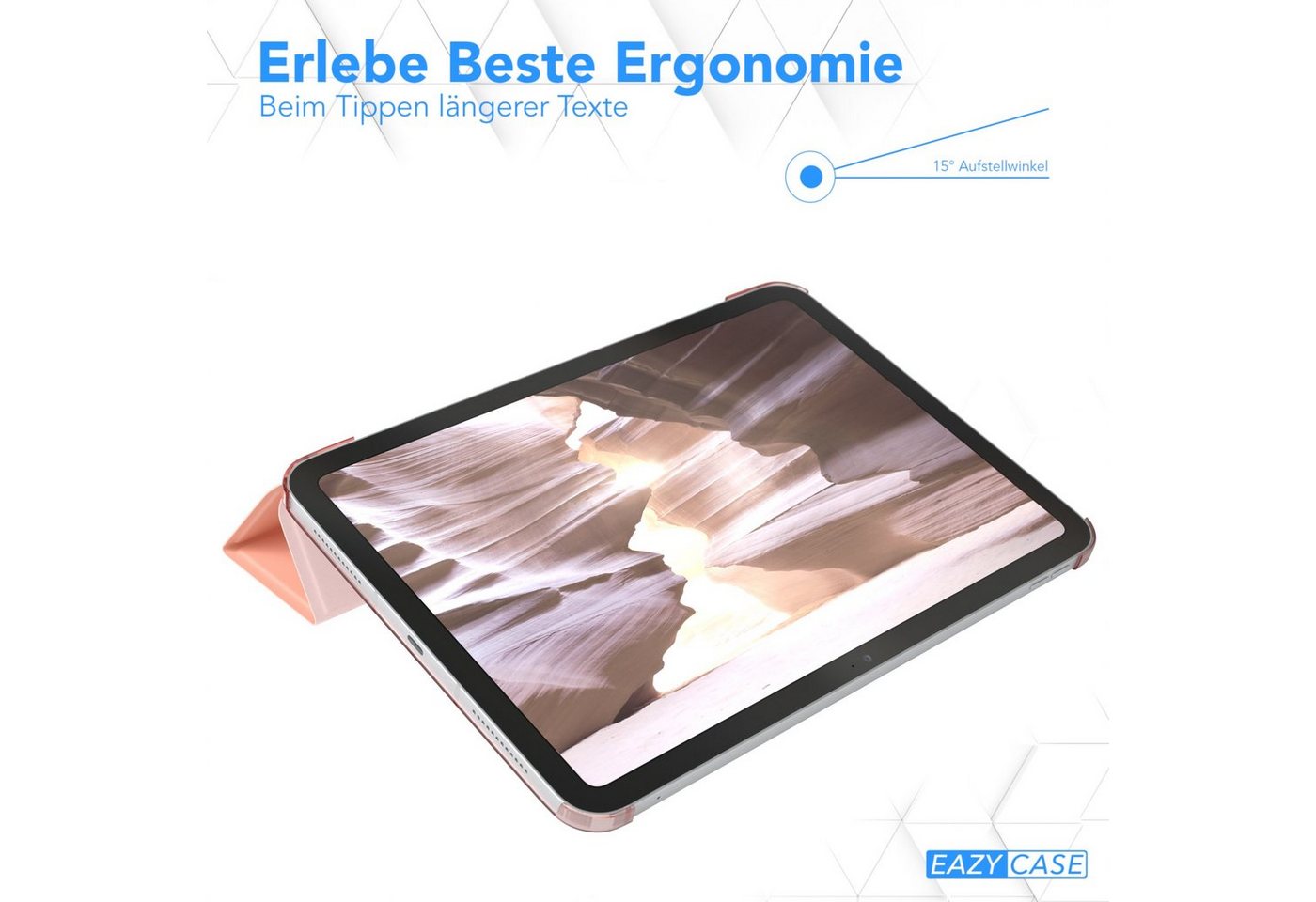 EAZY CASE Tablet-Hülle Smart Case für iPad 10,9" 10. Generation (2022) 10,9 Zoll, Tabletschutz Tabletcase kratzfeste Schutzabdeckung Flip Etui Rosé Gold – Bild 5 von 5
